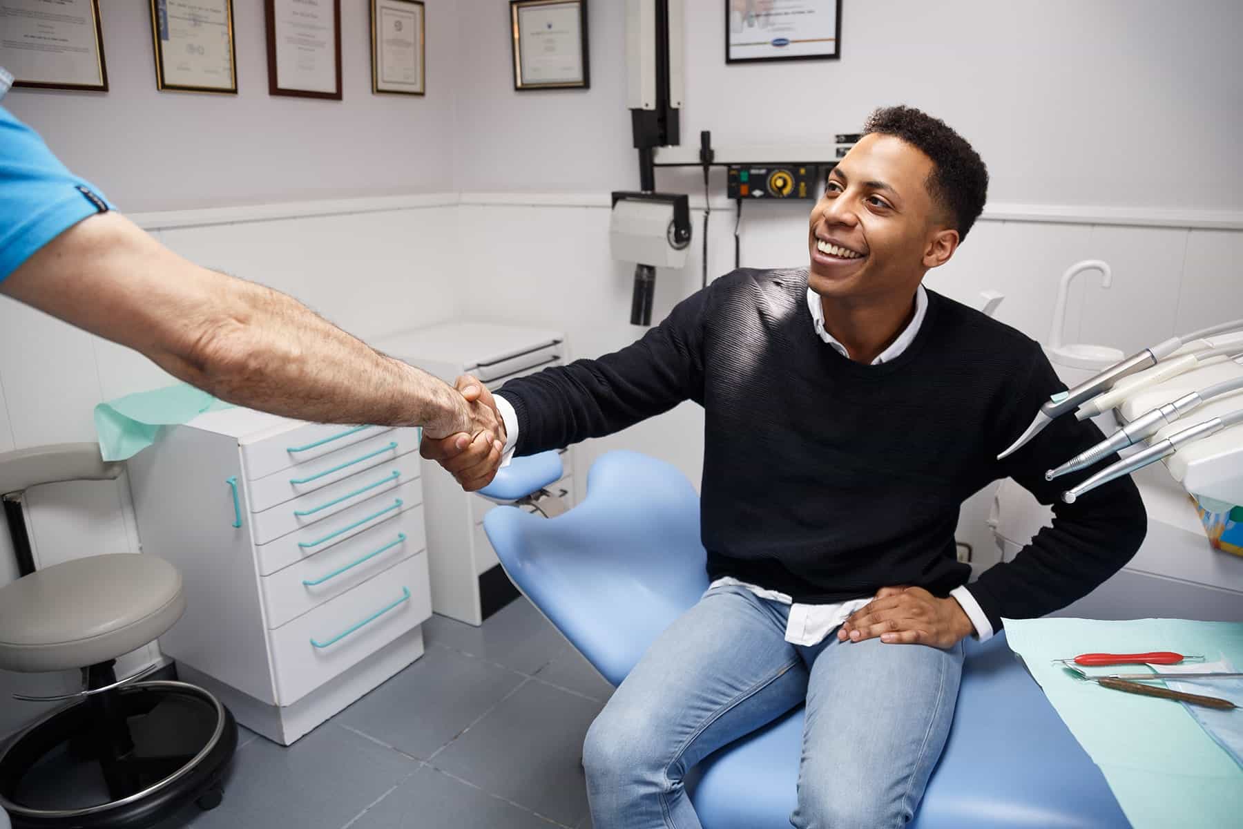 Man visiting a VA-accepted dentist in St. Johns, FL